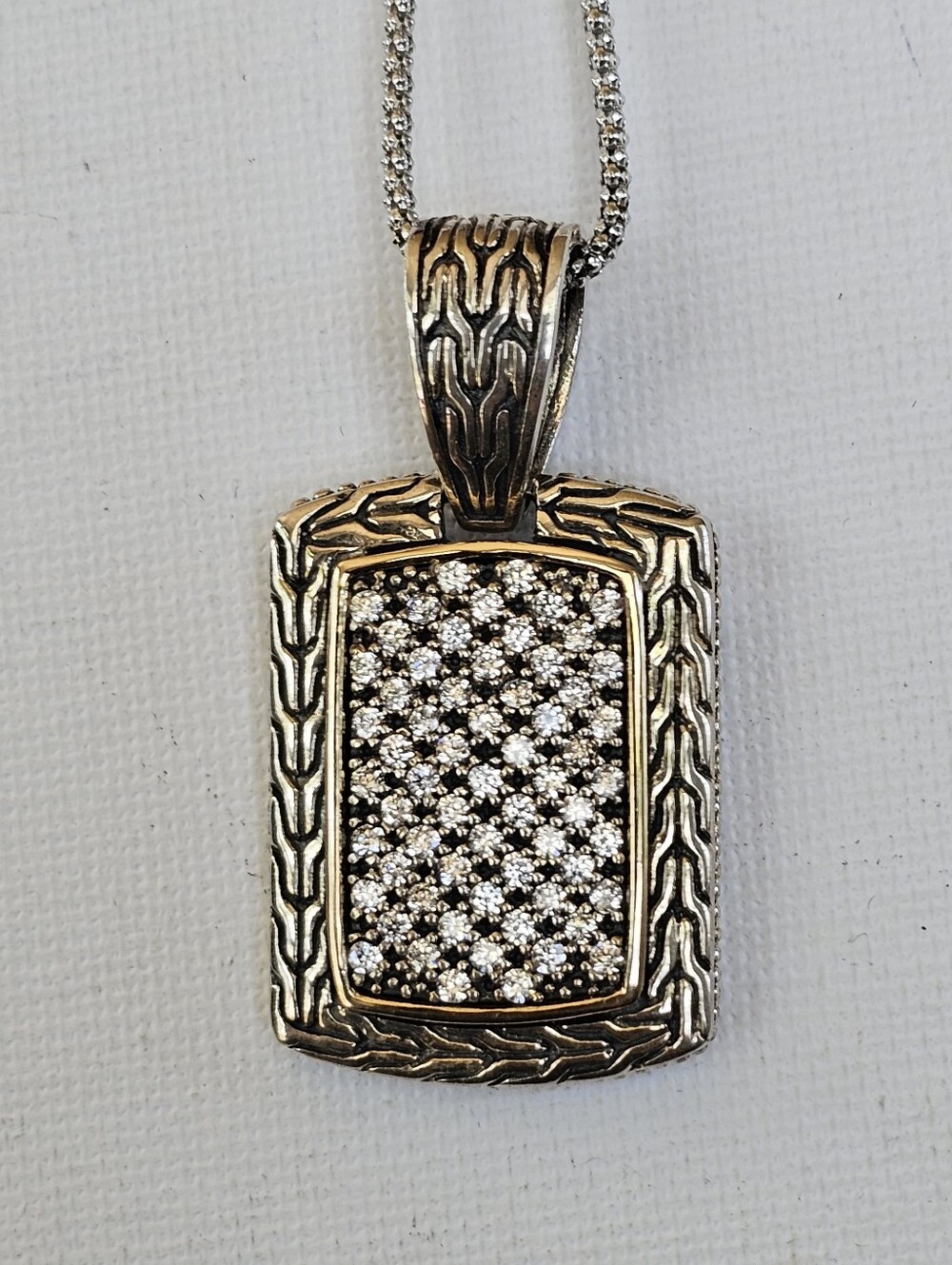 Haven Park Artisan Crafted Pendant White Sapphires Sterling Silver 14k 18"